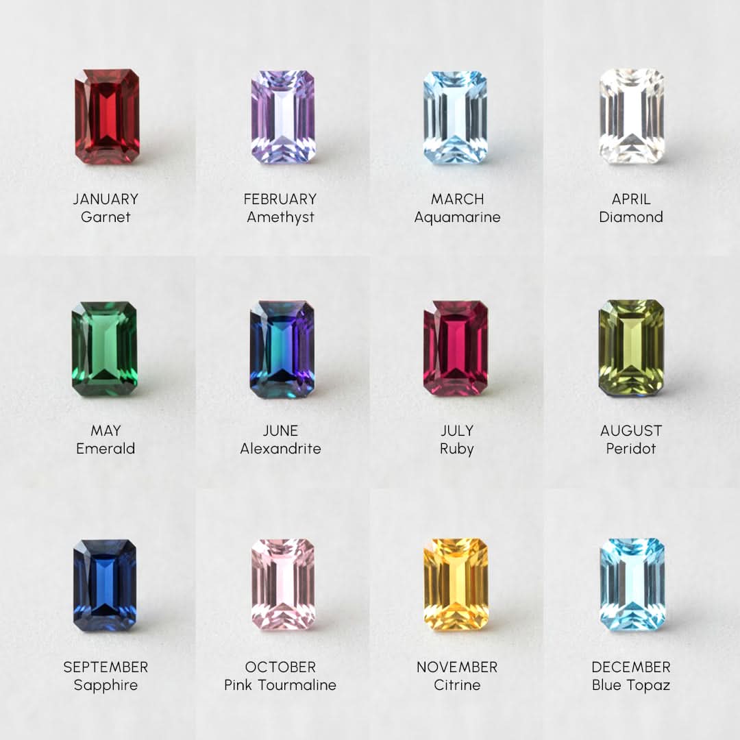 Bracelet délicat avec pierre de naissance baguette