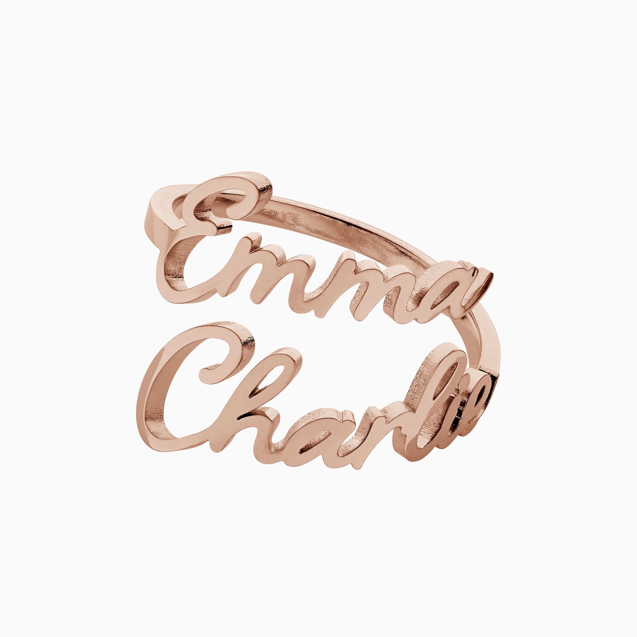 Bague double prénom