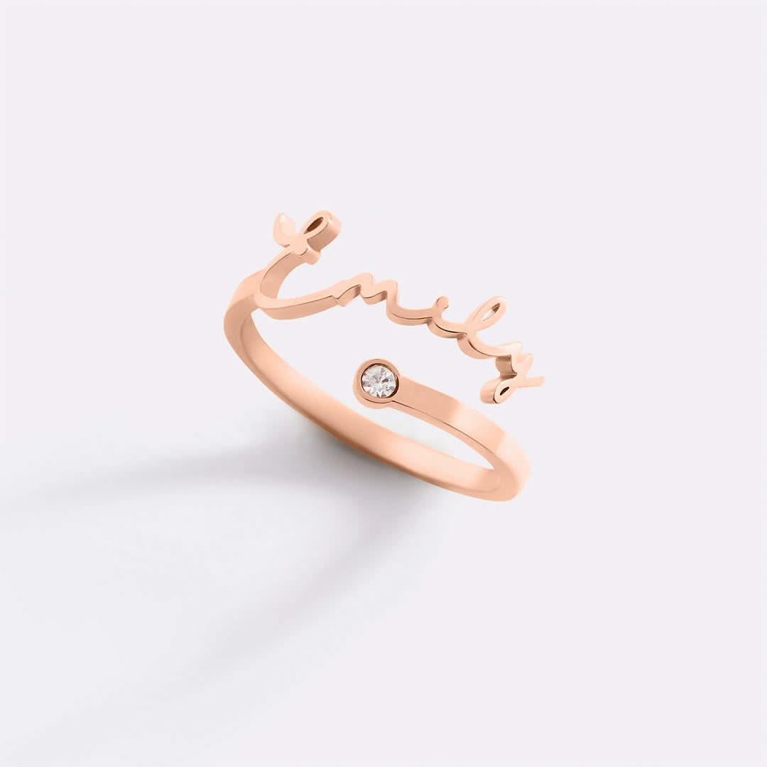 Bague avec pierre de naissance personnalisée