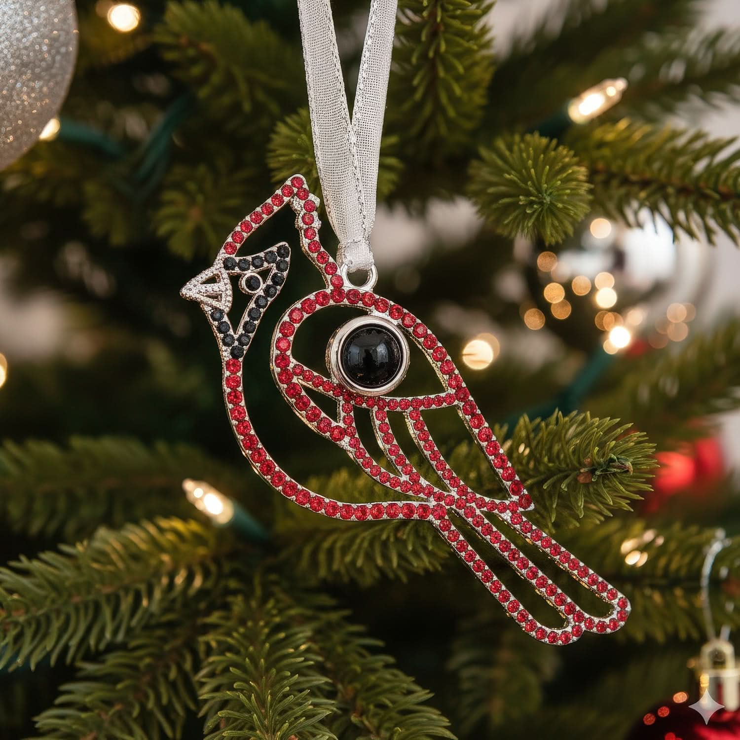 Ornement photo cardinal personnalisé