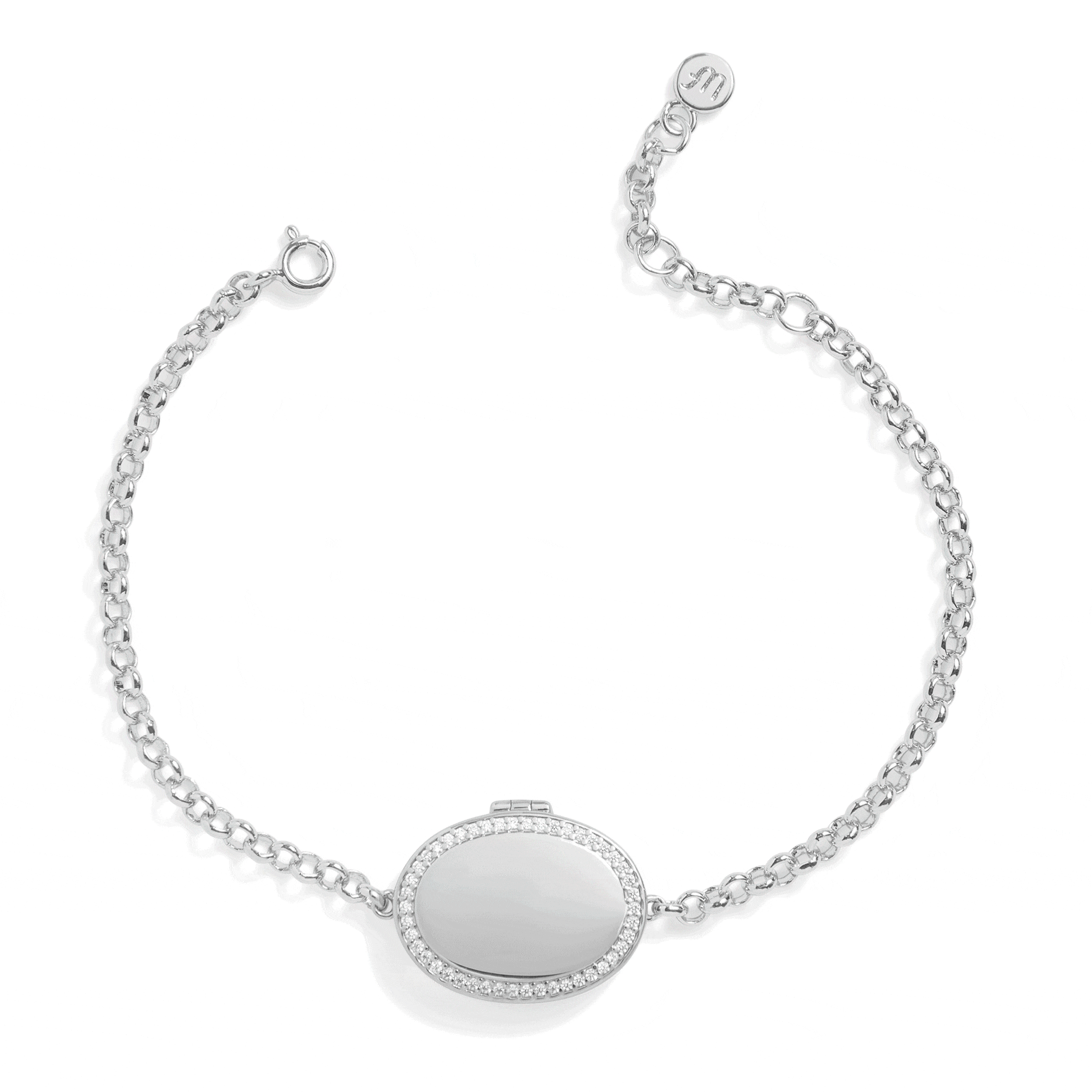 Bracelet médaillon ovale personnalisé