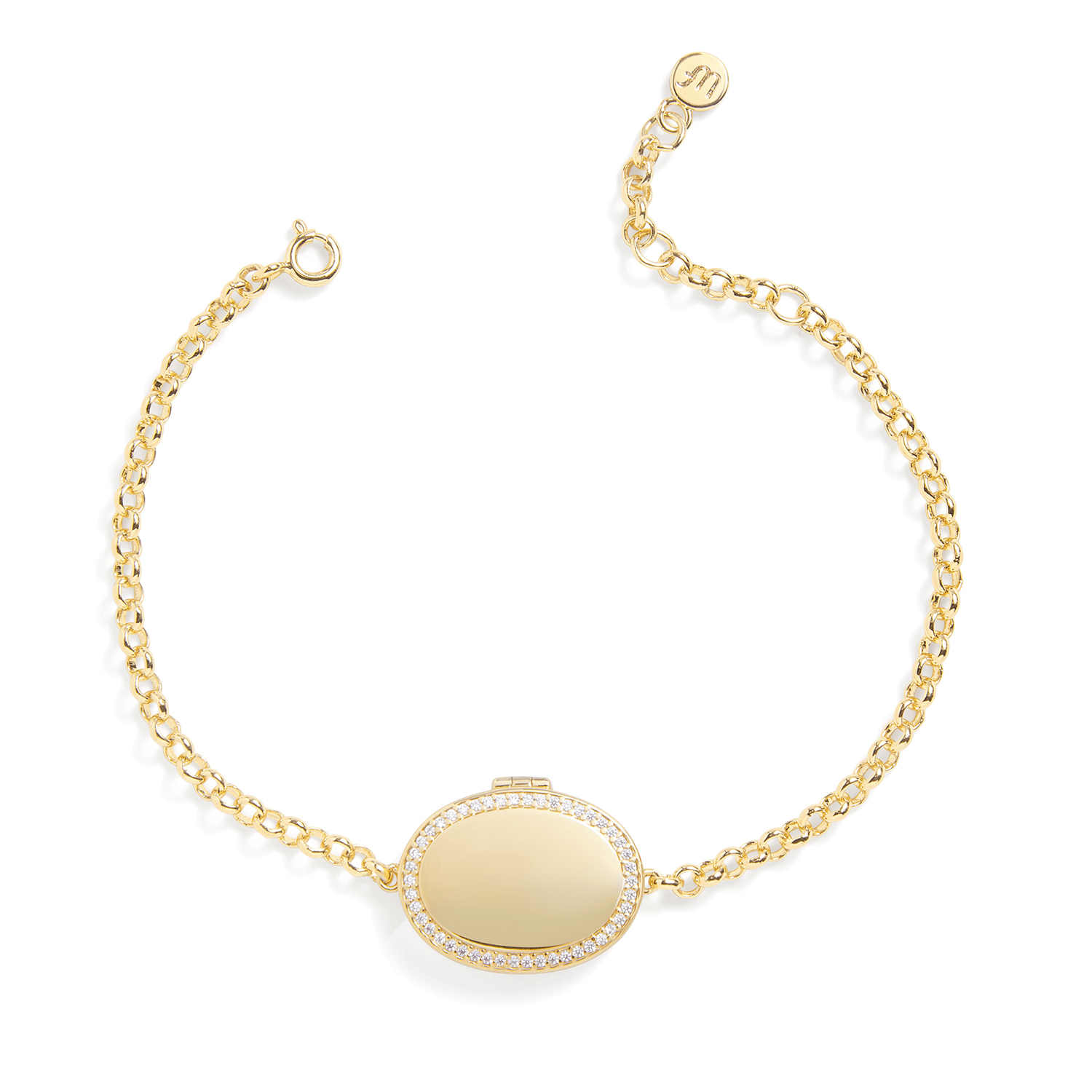 Bracelet médaillon ovale personnalisé