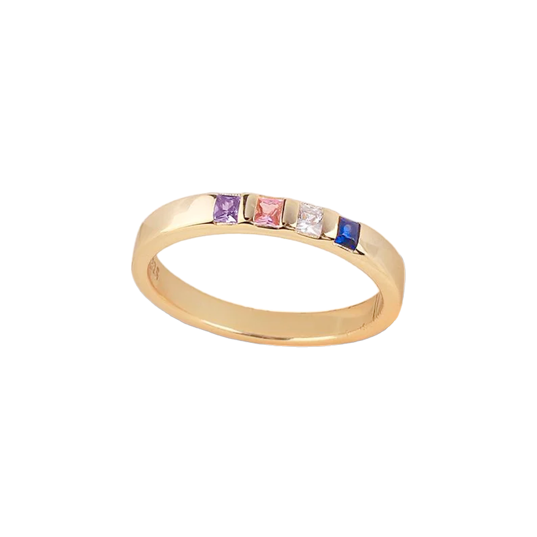 Bague avec pierre de naissance taille princesse