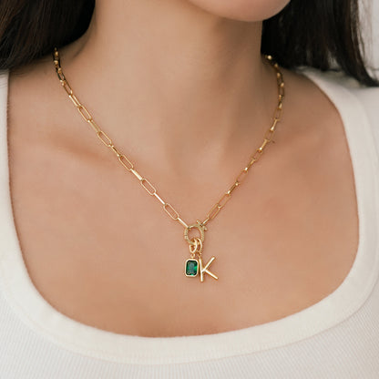 Collier Maille Initiale & Pierre de Naissance