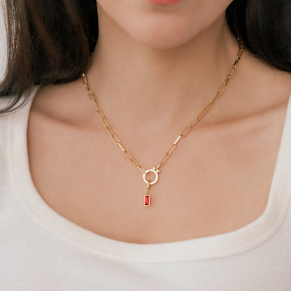 Charm con pietra di nascita baguette delicato