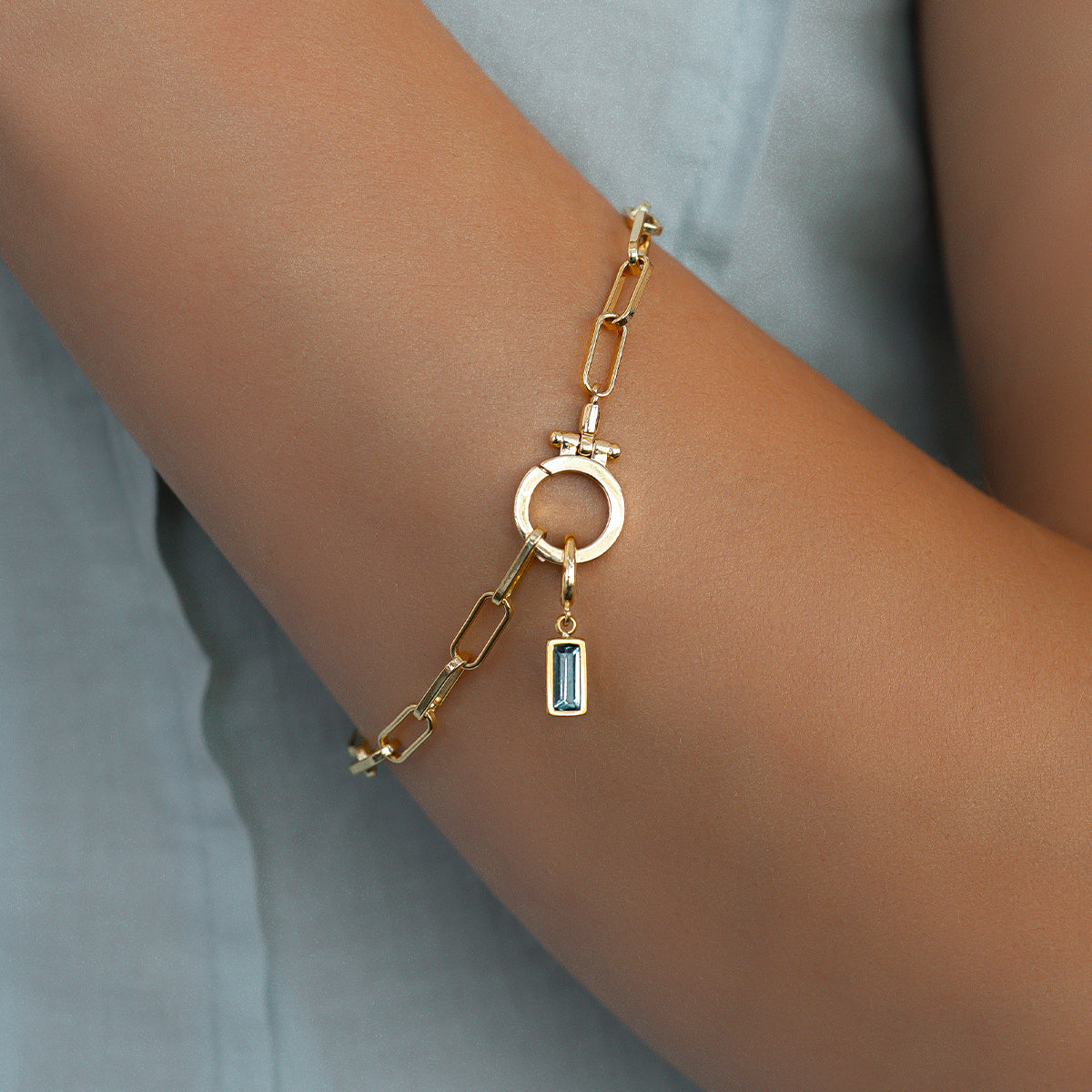 Charm con pietra di nascita baguette delicato