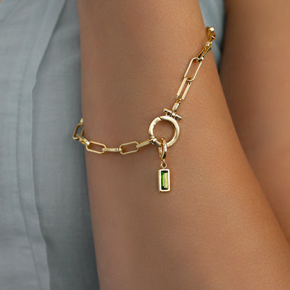 Charm con pietra di nascita baguette delicato