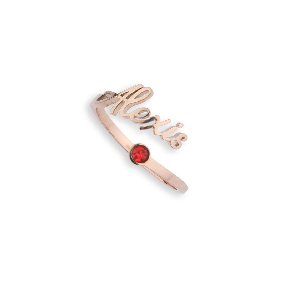 Bague avec pierre de naissance personnalisée