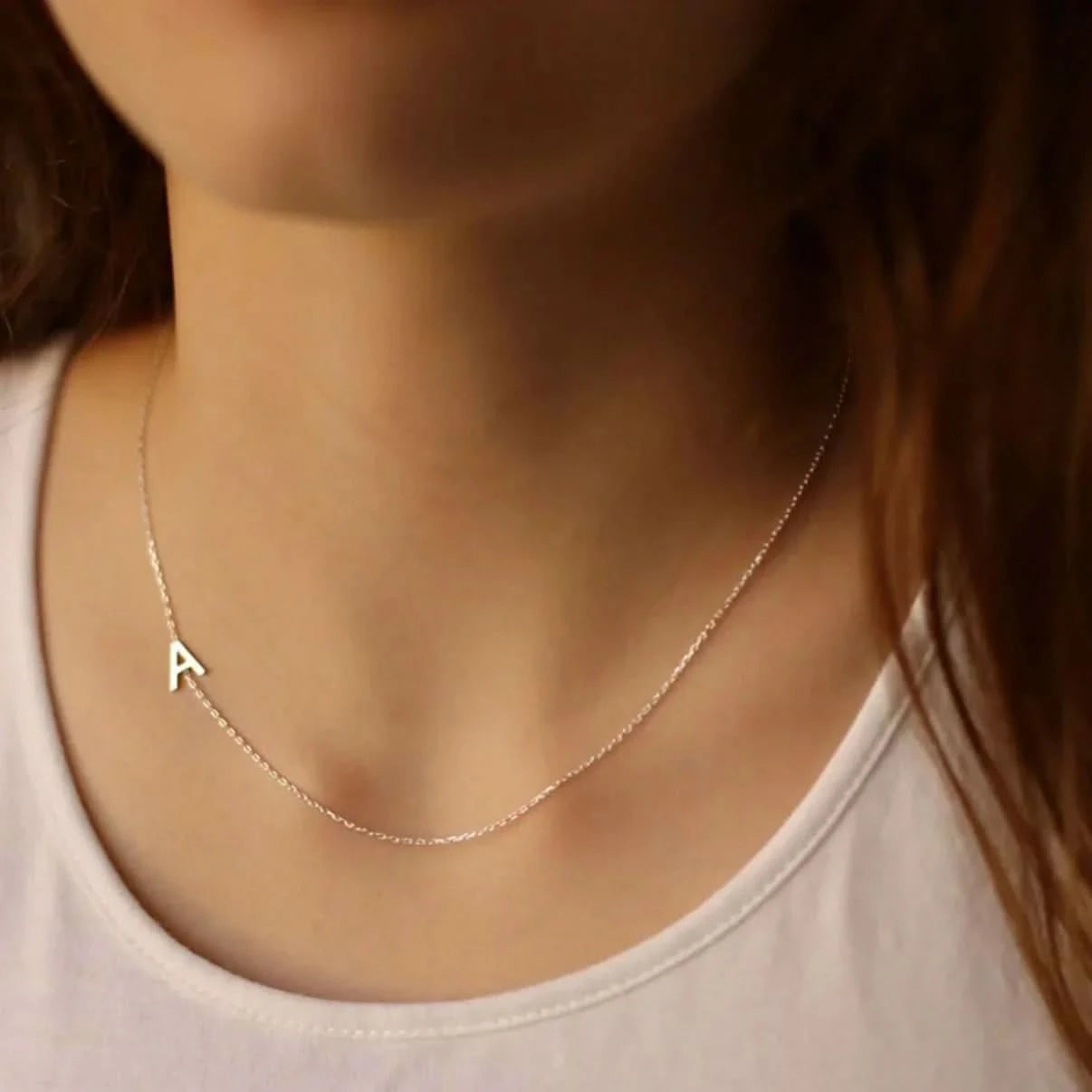 Collier personnalisé avec initiales latérales