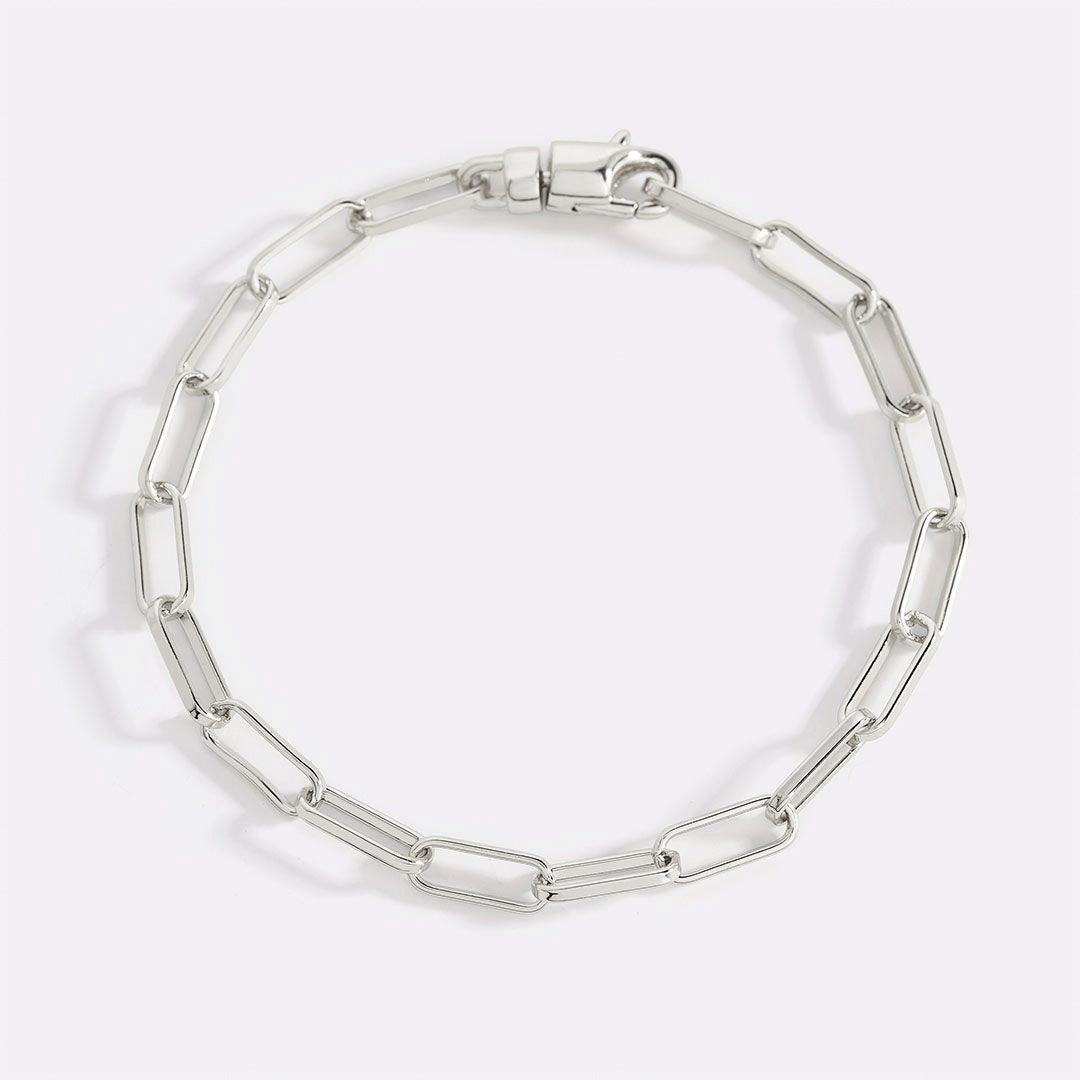 Bracciale a catena tipo paperclip a maglie aperte