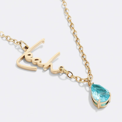 Collier avec pierre de naissance fait main