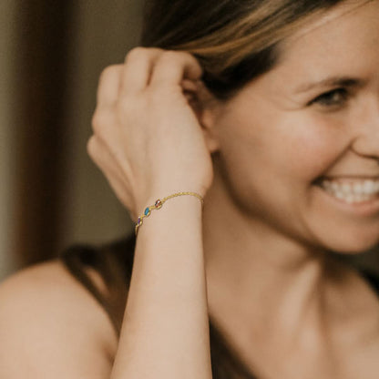 Bracelet personnalisé avec pierre de naissance