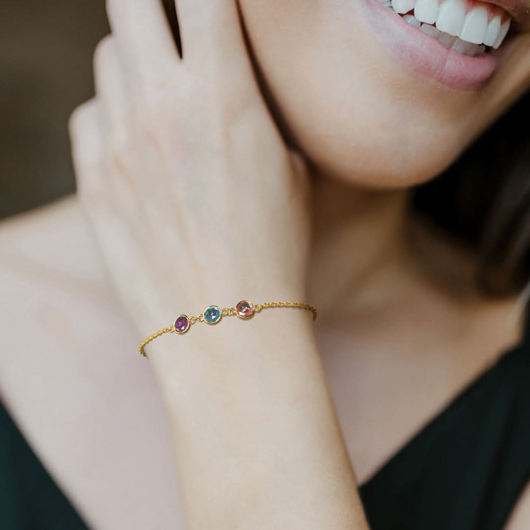 Bracelet personnalisé avec pierre de naissance
