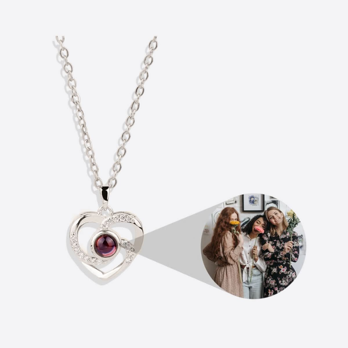 Collier photo pavé Center of My Heart