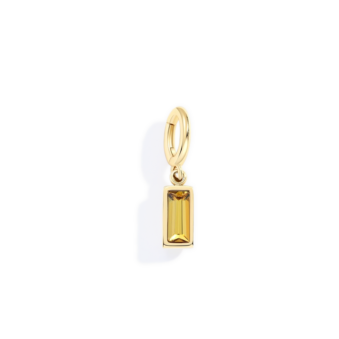 Charm con pietra di nascita baguette delicato