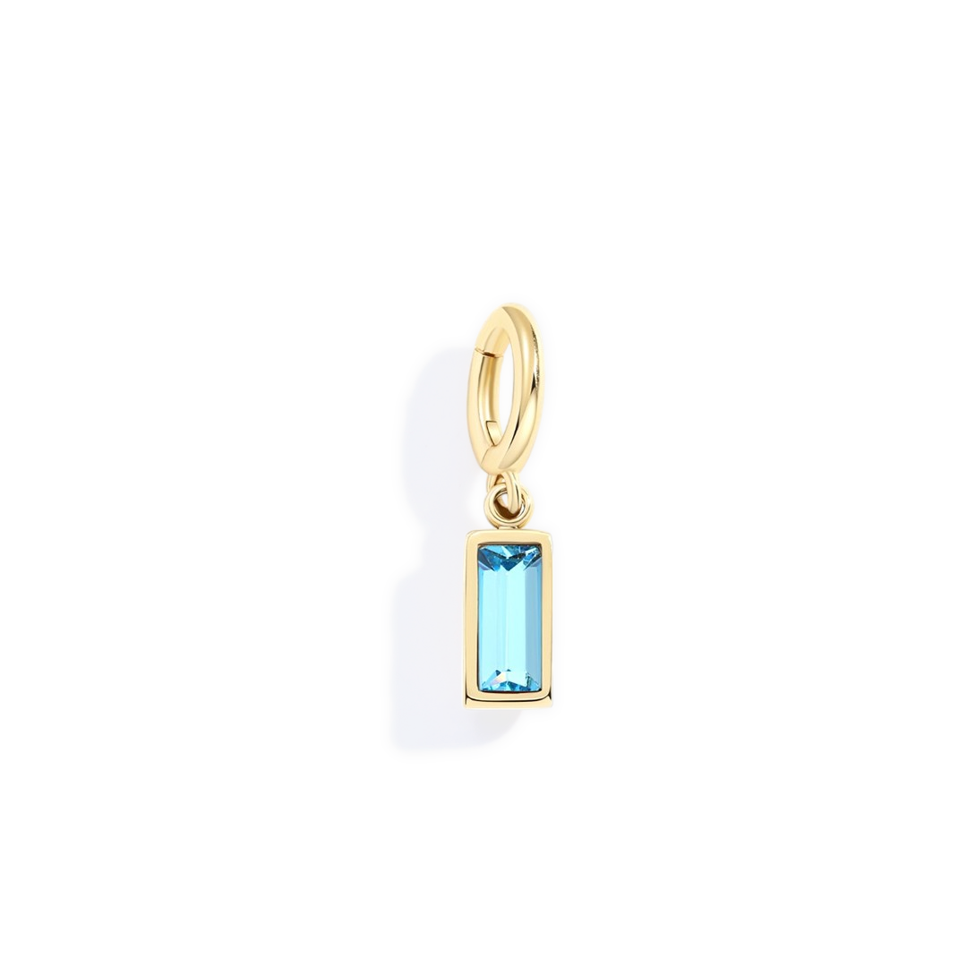 Charm con pietra di nascita baguette delicato