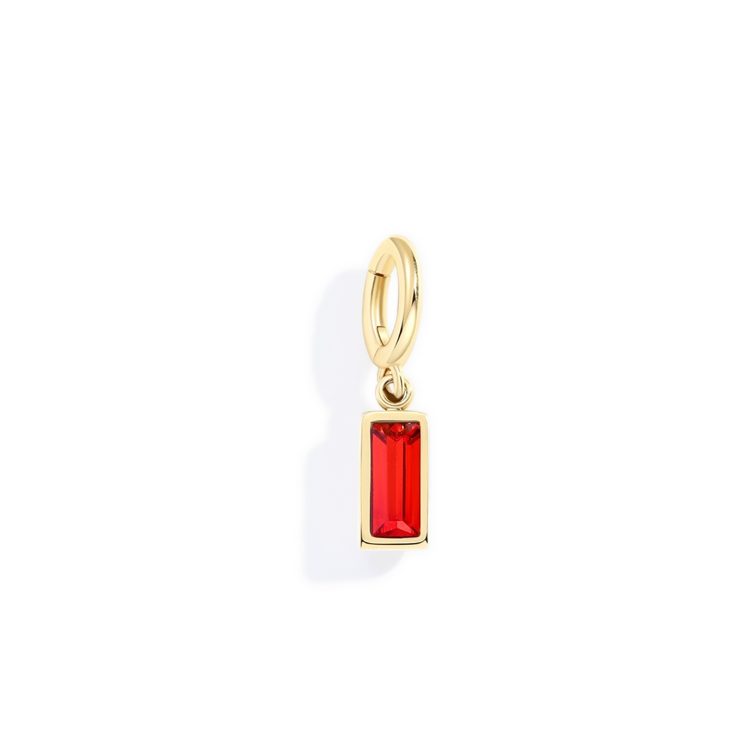 Charm con pietra di nascita baguette delicato