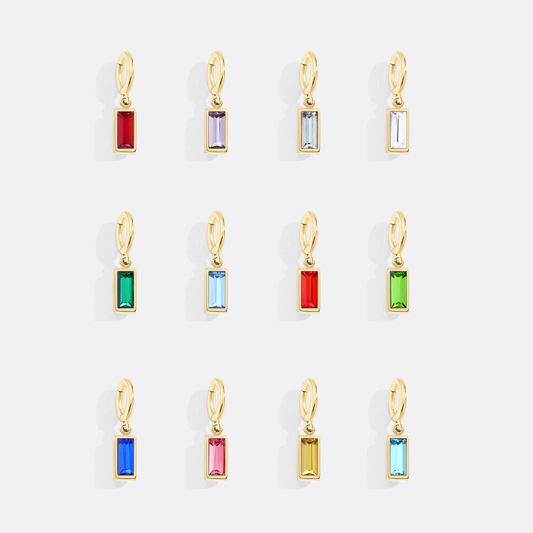 Charm con pietra di nascita baguette delicato