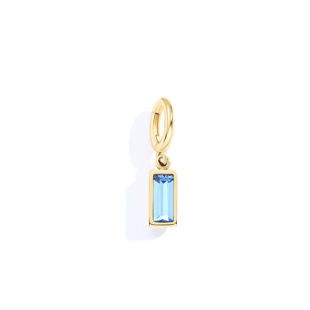 Charm con pietra di nascita baguette delicato