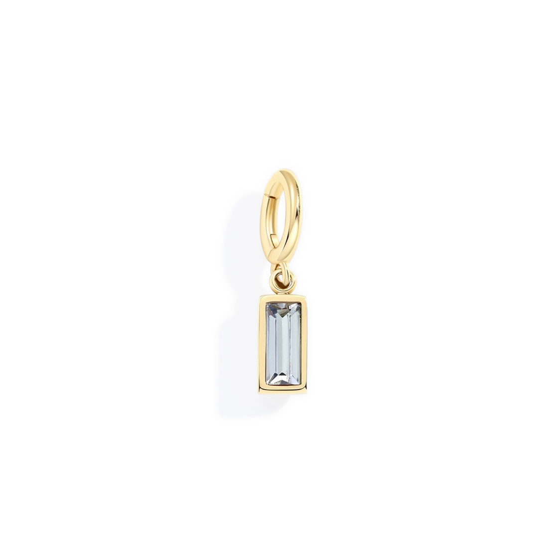 Charm con pietra di nascita baguette delicato