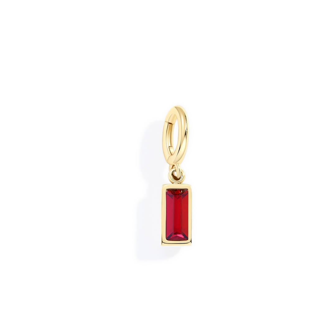 Charm con pietra di nascita baguette delicato