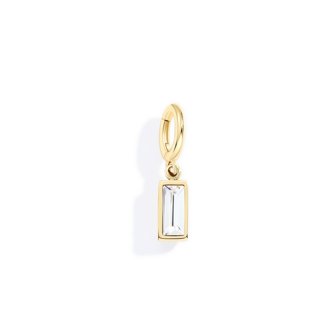 Charm con pietra di nascita baguette delicato
