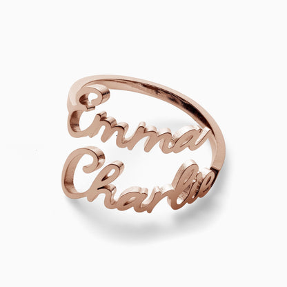 Bague double prénom