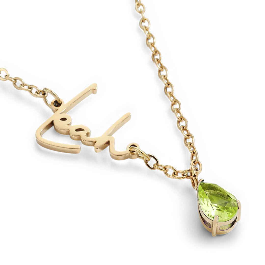 Collier avec pierre de naissance fait main
