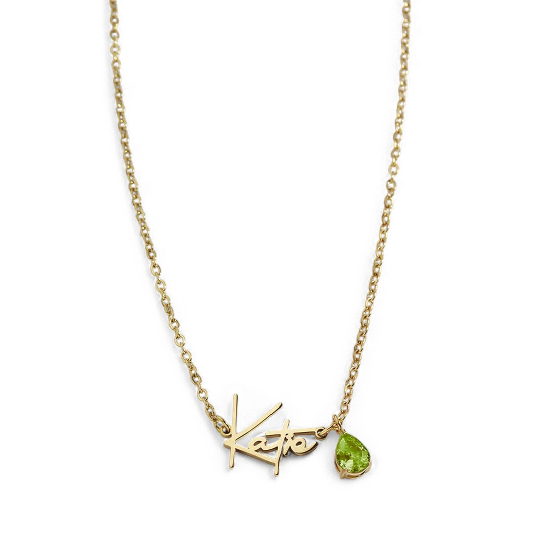 Collier avec pierre de naissance fait main