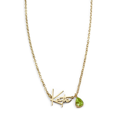 Collier avec pierre de naissance fait main