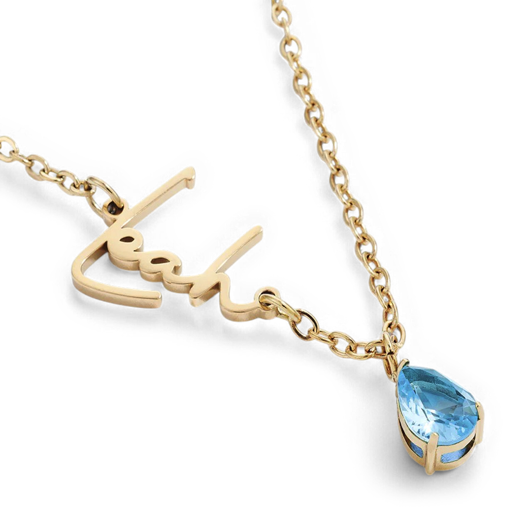 Collier avec pierre de naissance fait main