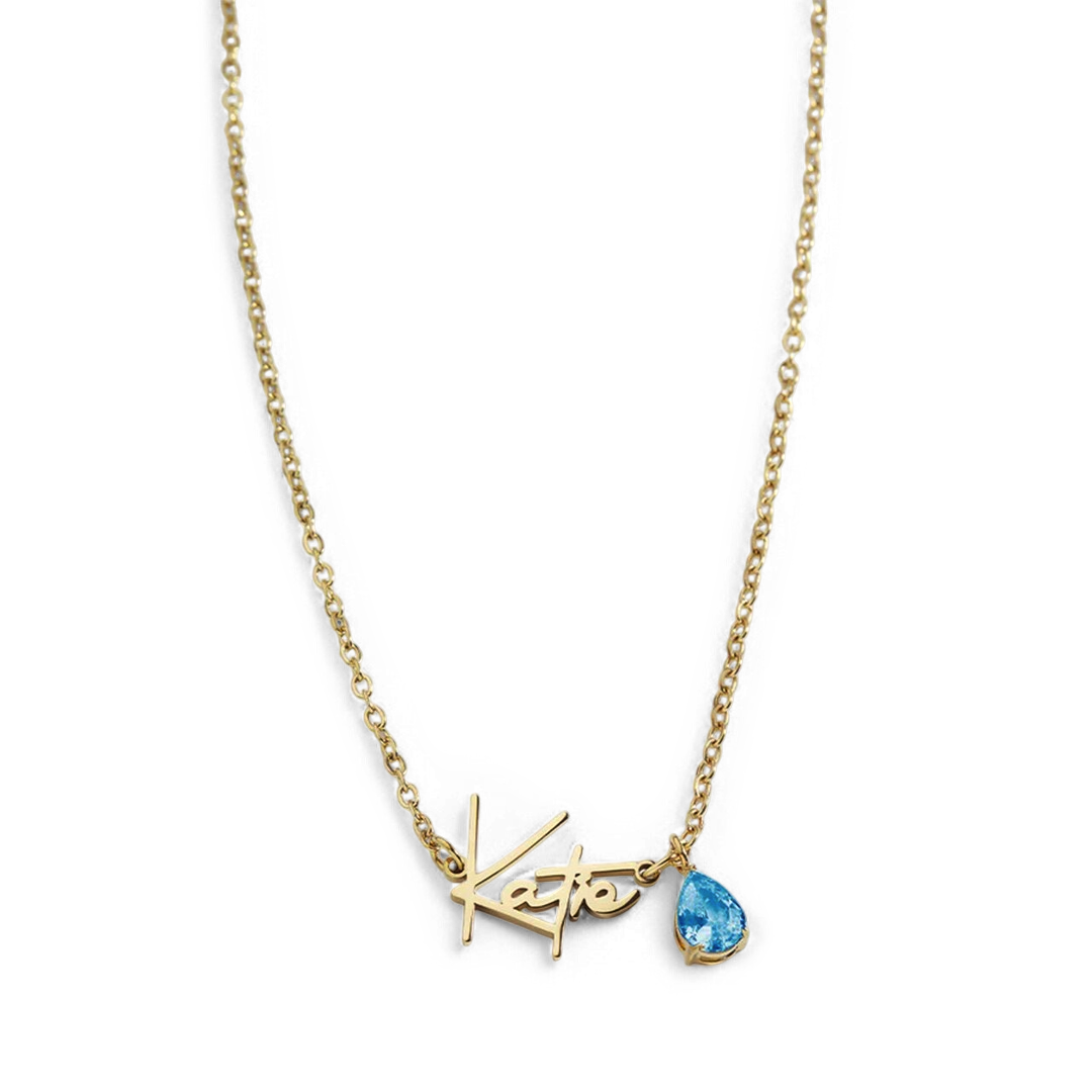 Collier avec pierre de naissance fait main