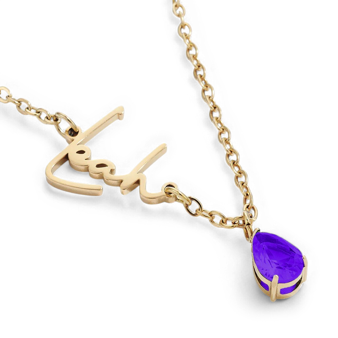 Collier avec pierre de naissance fait main