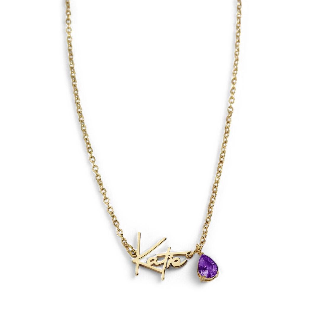 Collier avec pierre de naissance fait main