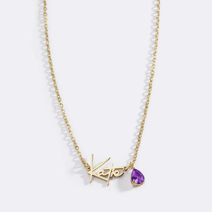Collier avec pierre de naissance fait main