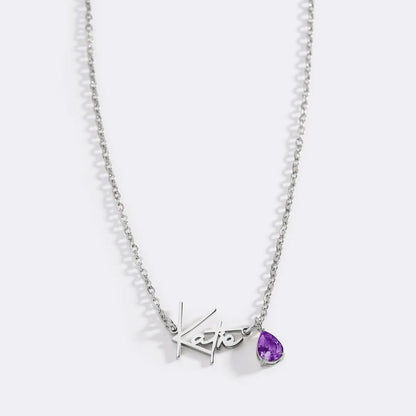 Collier avec pierre de naissance fait main