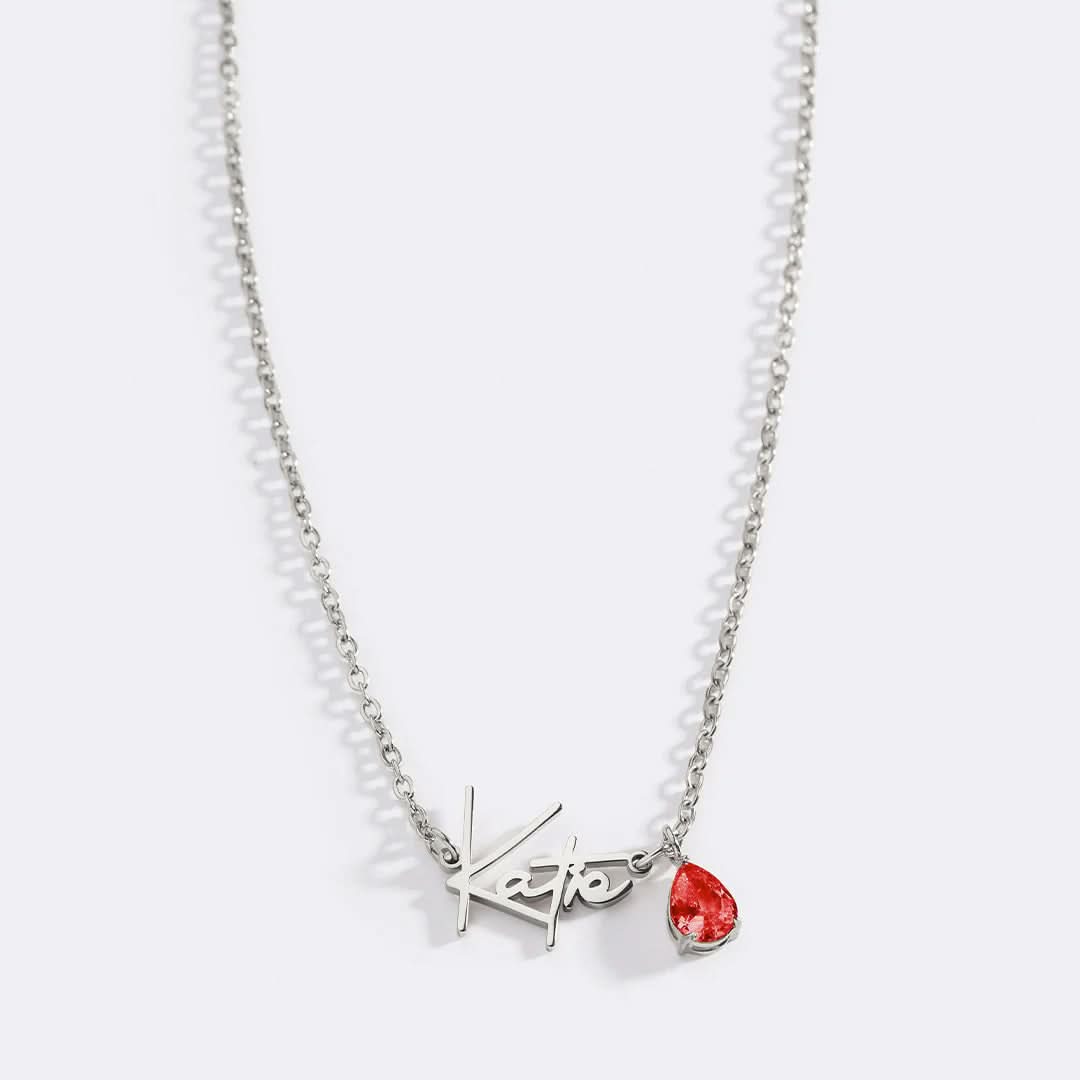 Collier avec pierre de naissance fait main