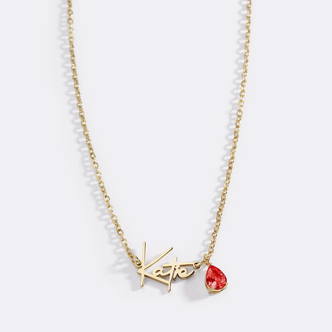 Collier avec pierre de naissance fait main