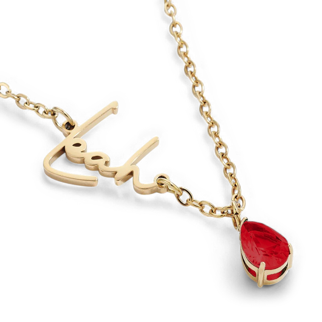 Collier avec pierre de naissance fait main