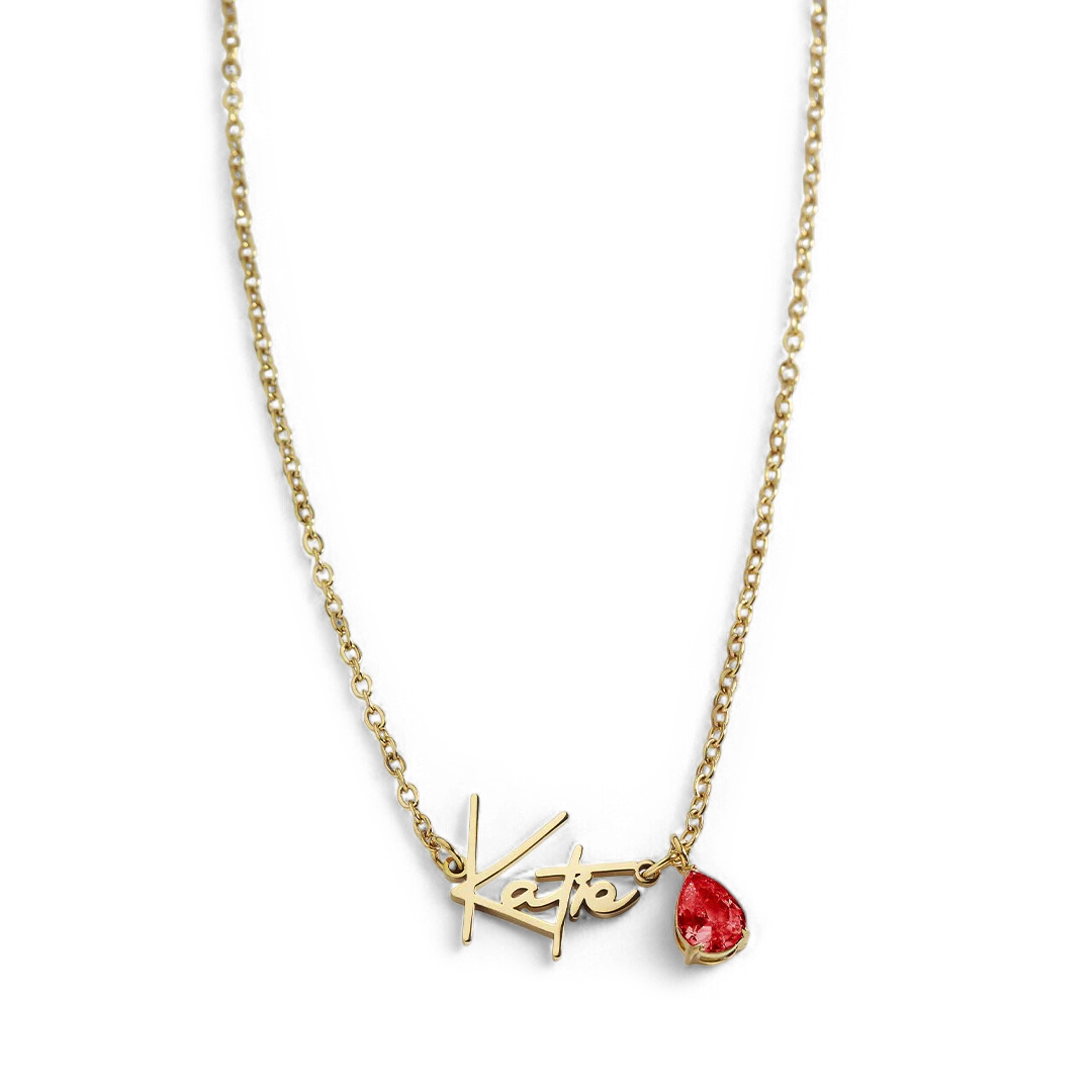 Collier avec pierre de naissance fait main