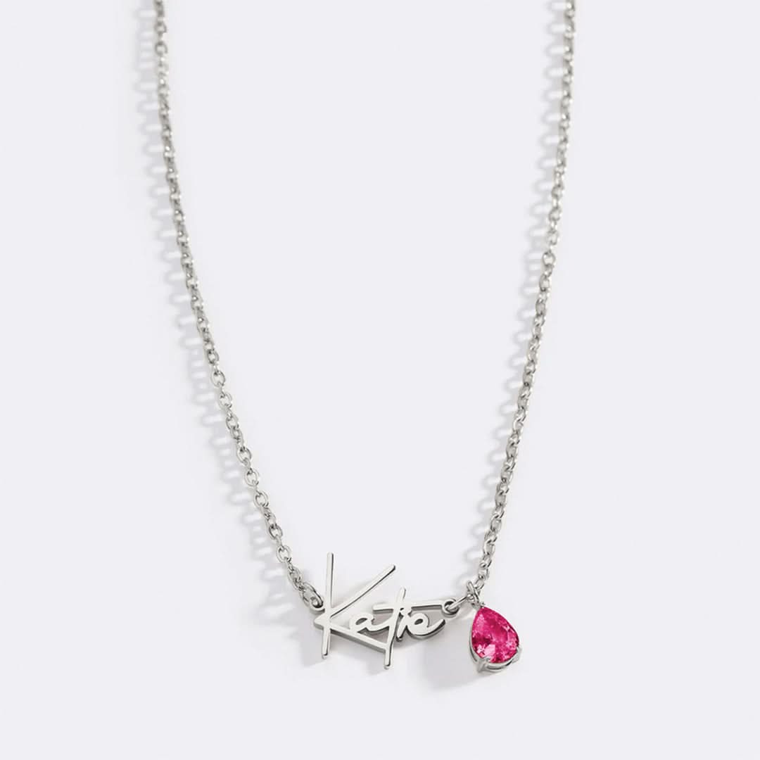 Collier avec pierre de naissance fait main