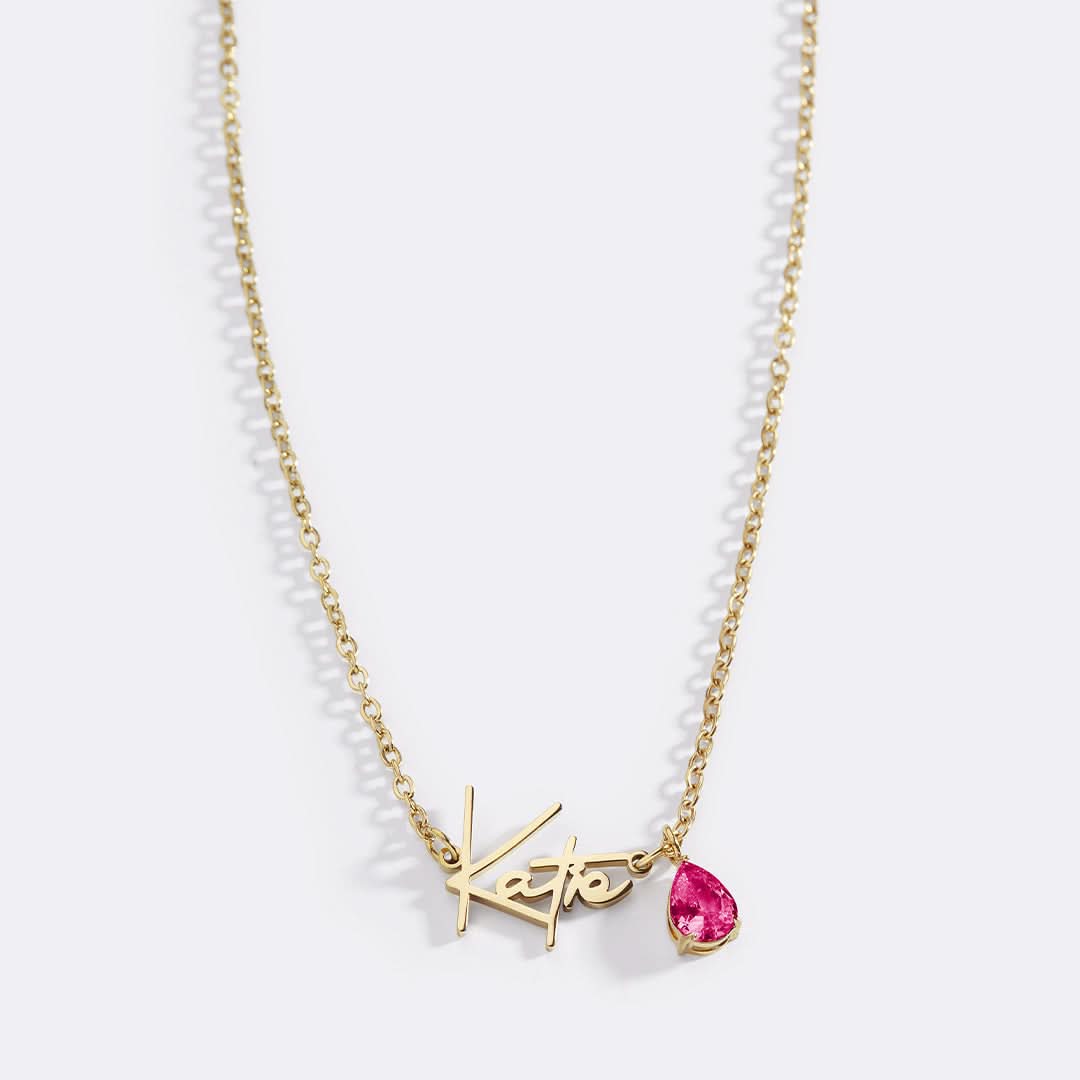Collier avec pierre de naissance fait main