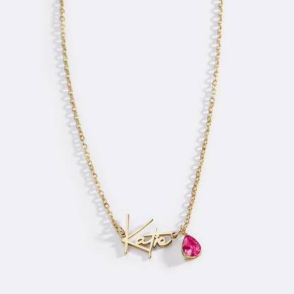 Collier avec pierre de naissance fait main