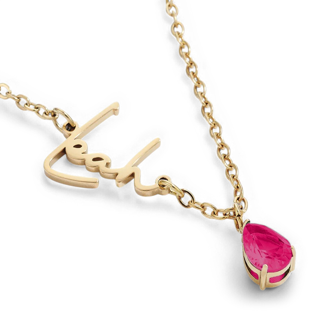 Collier avec pierre de naissance fait main