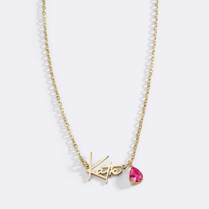 Collier avec pierre de naissance fait main