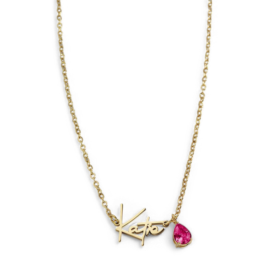 Collier avec pierre de naissance fait main