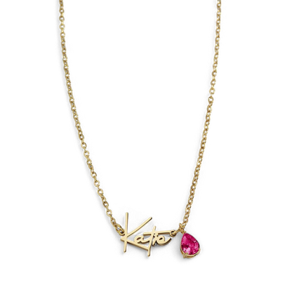 Collier avec pierre de naissance fait main