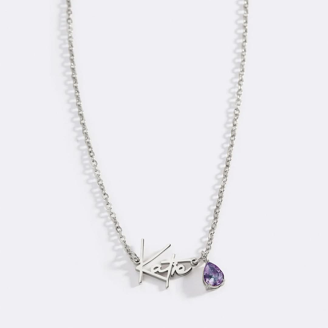 Collier avec pierre de naissance fait main