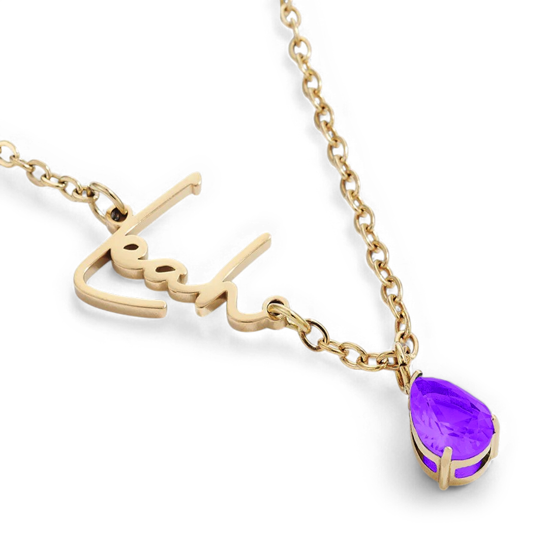 Collier avec pierre de naissance fait main
