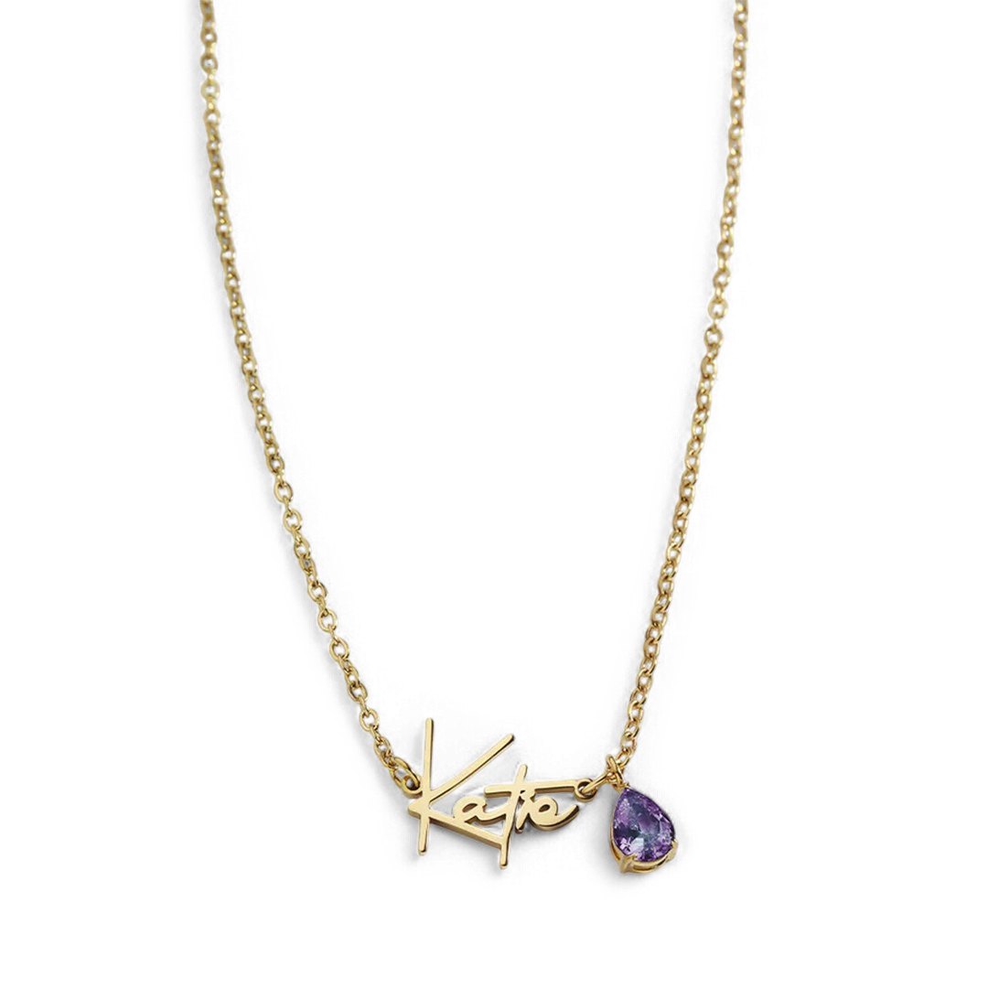 Collier avec pierre de naissance fait main